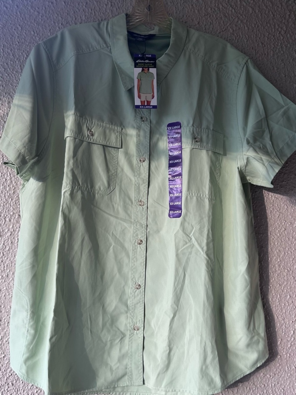 Eddie Bauer Women's Short Sleeve UPF 50+ Adventure top Size XXL light green NWT